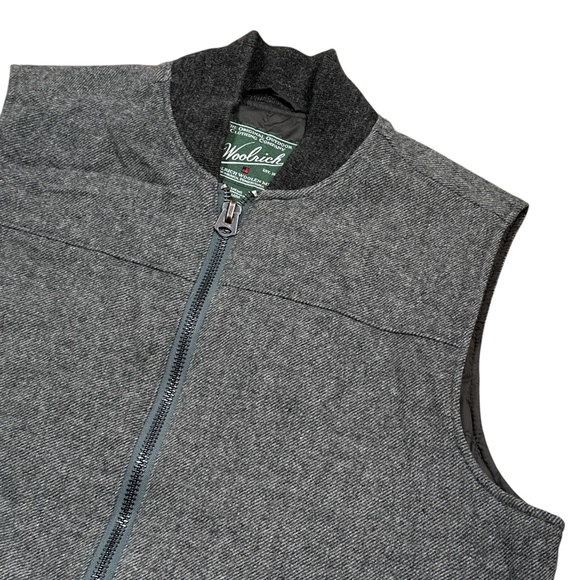 Woolrich Bear Claw Wool Blend Gray Insulated Vest Jacket Mens Medium - Picture 3 of 9